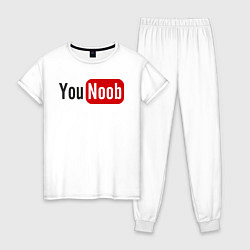 Пижама хлопковая женская You Noob, цвет: белый