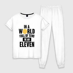 Пижама хлопковая женская Be A Eleven, цвет: белый