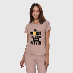 Пижама хлопковая женская Be A Eleven, цвет: пыльно-розовый — фото 2