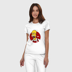 Пижама хлопковая женская KFC Homer, цвет: белый — фото 2