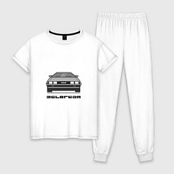 Пижама хлопковая женская DeLorean, цвет: белый