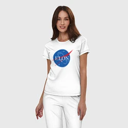 Пижама хлопковая женская Elon NASA, цвет: белый — фото 2