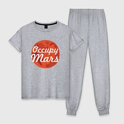 Пижама хлопковая женская Elon Musk: Occupy Mars, цвет: меланж