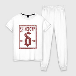 Пижама хлопковая женская Shinedown est 2001, цвет: белый
