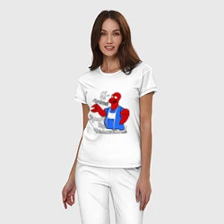 Пижама хлопковая женская Врач по человекам, цвет: белый — фото 2