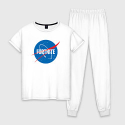 Пижама хлопковая женская Fortnite Nasa, цвет: белый