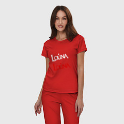 Пижама хлопковая женская Louna Louna, цвет: красный — фото 2