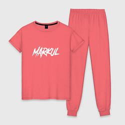 Пижама хлопковая женская Markul, цвет: коралловый