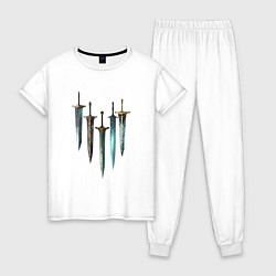 Пижама хлопковая женская Bloodborne Knives, цвет: белый