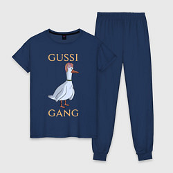 Пижама хлопковая женская GUSSI GANG, цвет: тёмно-синий