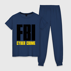 Пижама хлопковая женская FBI: Cyber Crime, цвет: тёмно-синий