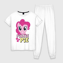 Пижама хлопковая женская Красавица Пинки Пай, цвет: белый