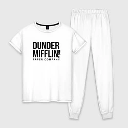 Пижама хлопковая женская Dunder Mifflin, цвет: белый