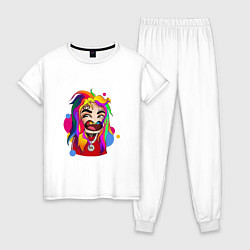 Пижама хлопковая женская 6IX9INE Colors, цвет: белый