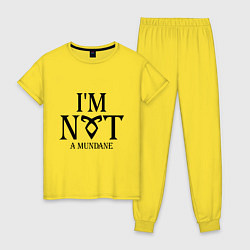 Пижама хлопковая женская I'm not a mundane, цвет: желтый