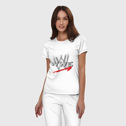 Пижама хлопковая женская WWE Fight, цвет: белый — фото 2