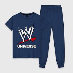 Пижама хлопковая женская WWE universe, цвет: тёмно-синий