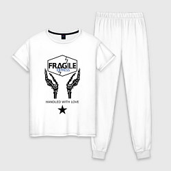 Пижама хлопковая женская Fragile Express, цвет: белый