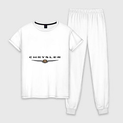 Пижама хлопковая женская Chrysler logo, цвет: белый
