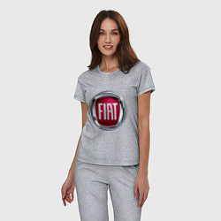 Пижама хлопковая женская FIAT logo, цвет: меланж — фото 2
