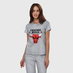 Пижама хлопковая женская Chicago Bulls, цвет: меланж — фото 2