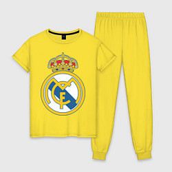 Пижама хлопковая женская Real Madrid FC, цвет: желтый