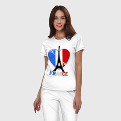 Пижама хлопковая женская France Love, цвет: белый — фото 2