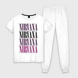 Пижама хлопковая женская Get Nirvana, цвет: белый