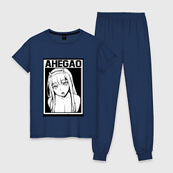 Пижама хлопковая женская AHEGAO, цвет: тёмно-синий