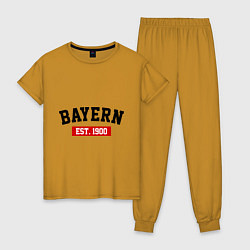 Пижама хлопковая женская FC Bayern Est. 1900, цвет: горчичный