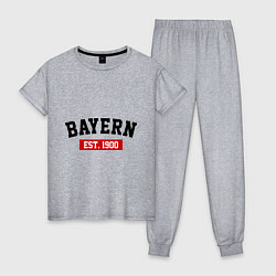 Пижама хлопковая женская FC Bayern Est. 1900, цвет: меланж