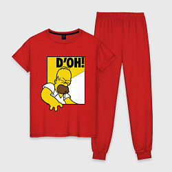 Пижама хлопковая женская Homer D'OH!, цвет: красный