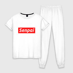 Пижама хлопковая женская Senpai Supreme, цвет: белый