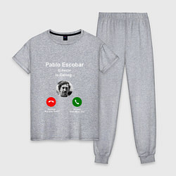 Пижама хлопковая женская Escobar is calling, цвет: меланж