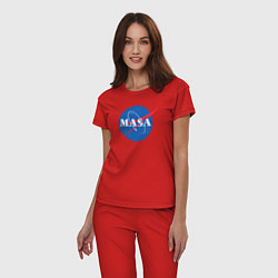 Пижама хлопковая женская NASA: Masa, цвет: красный — фото 2