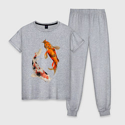 Пижама хлопковая женская Инь-Ян, цвет: меланж