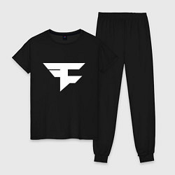 Пижама хлопковая женская FAZE Symbol, цвет: черный