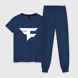 Пижама хлопковая женская FAZE Symbol, цвет: тёмно-синий