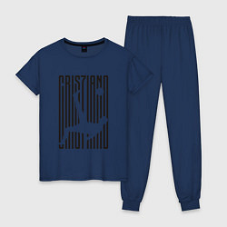 Пижама хлопковая женская Cris7iano, цвет: тёмно-синий