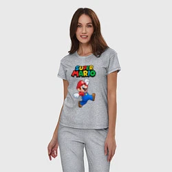Пижама хлопковая женская Super Mario, цвет: меланж — фото 2