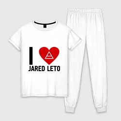 Пижама хлопковая женская I love Jared Leto, цвет: белый