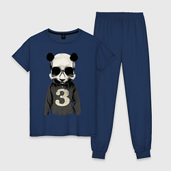 Пижама хлопковая женская Brutal Panda, цвет: тёмно-синий