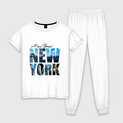 Пижама хлопковая женская White New York, цвет: белый