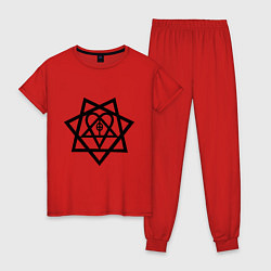 Пижама хлопковая женская Heartagram, цвет: красный