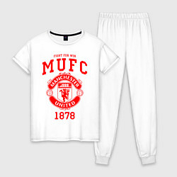 Пижама хлопковая женская Манчестер Юнайтед, цвет: белый