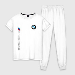 Пижама хлопковая женская BMW M PERFORMANCE БМВ, цвет: белый