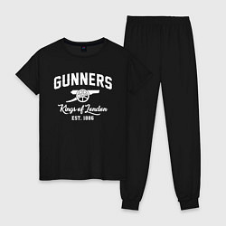 Пижама хлопковая женская Arsenal Guinners, цвет: черный