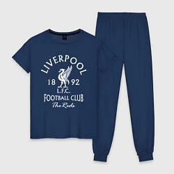 Пижама хлопковая женская Liverpool: Football Club, цвет: тёмно-синий