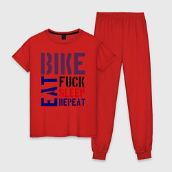 Женская пижама Bike eat sleep repeat