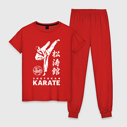 Пижама хлопковая женская Шотокан Каратэ, цвет: красный